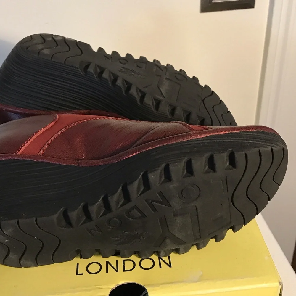 Fly London Cordoba Maroon Wedge Shoes size 8 Yani - Picture 5 of 5